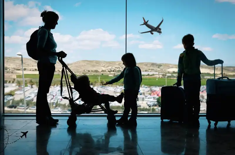 family at airport